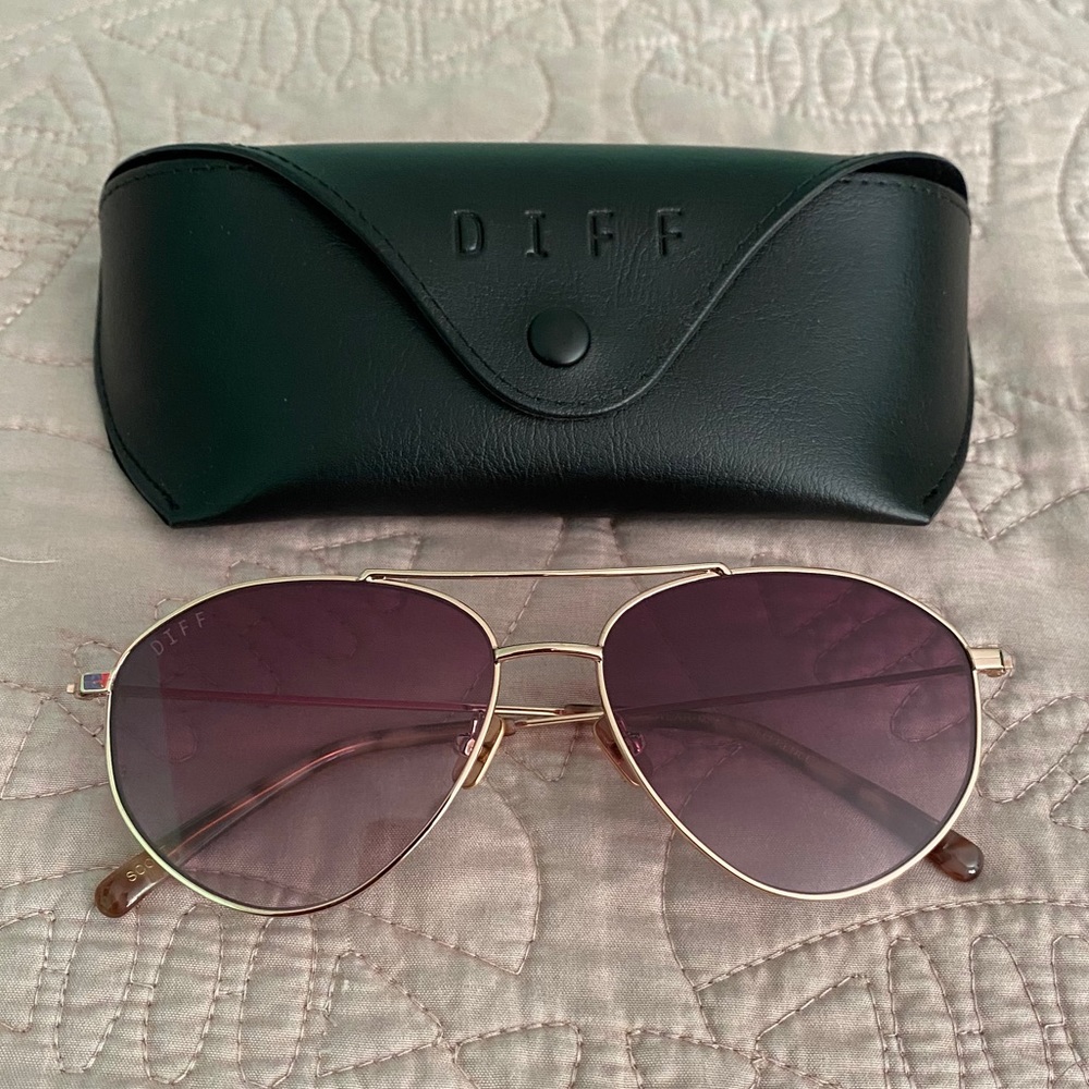 Diff Rose Pink Aviator Sunglasses